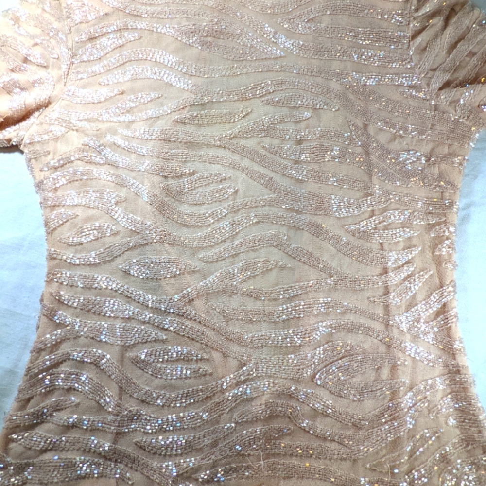 Saks Fifth Avenue Folio Collection 100% Light Punk Beaded Blouse Medium